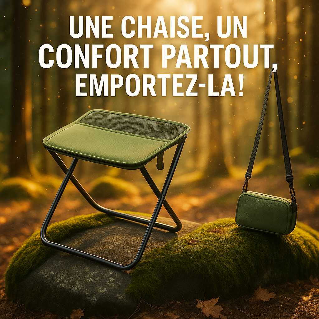 Tabouret à bandoulière – pliable, ultra-léger, prêt en 30 s